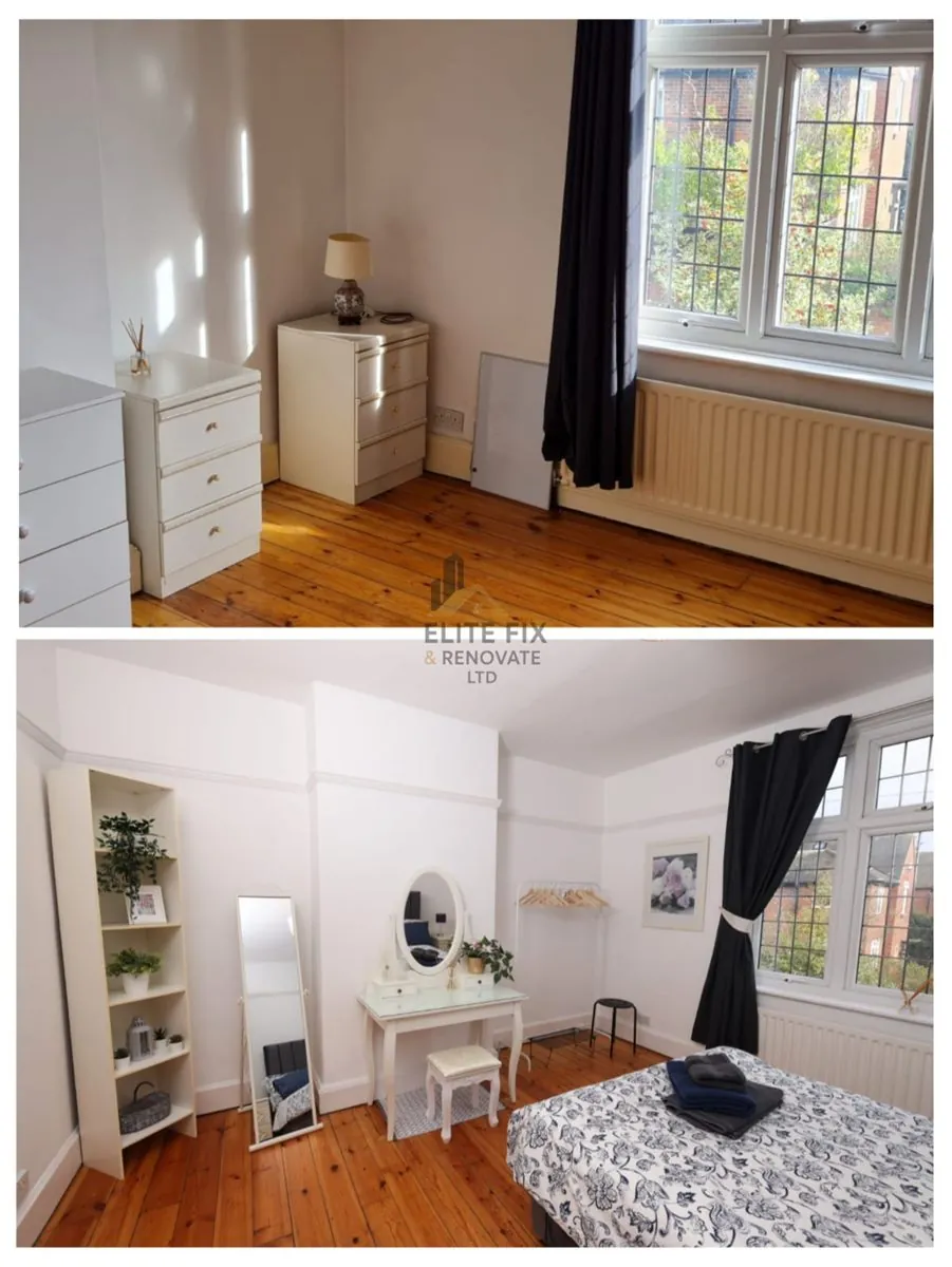 Bedroom before and after refresh