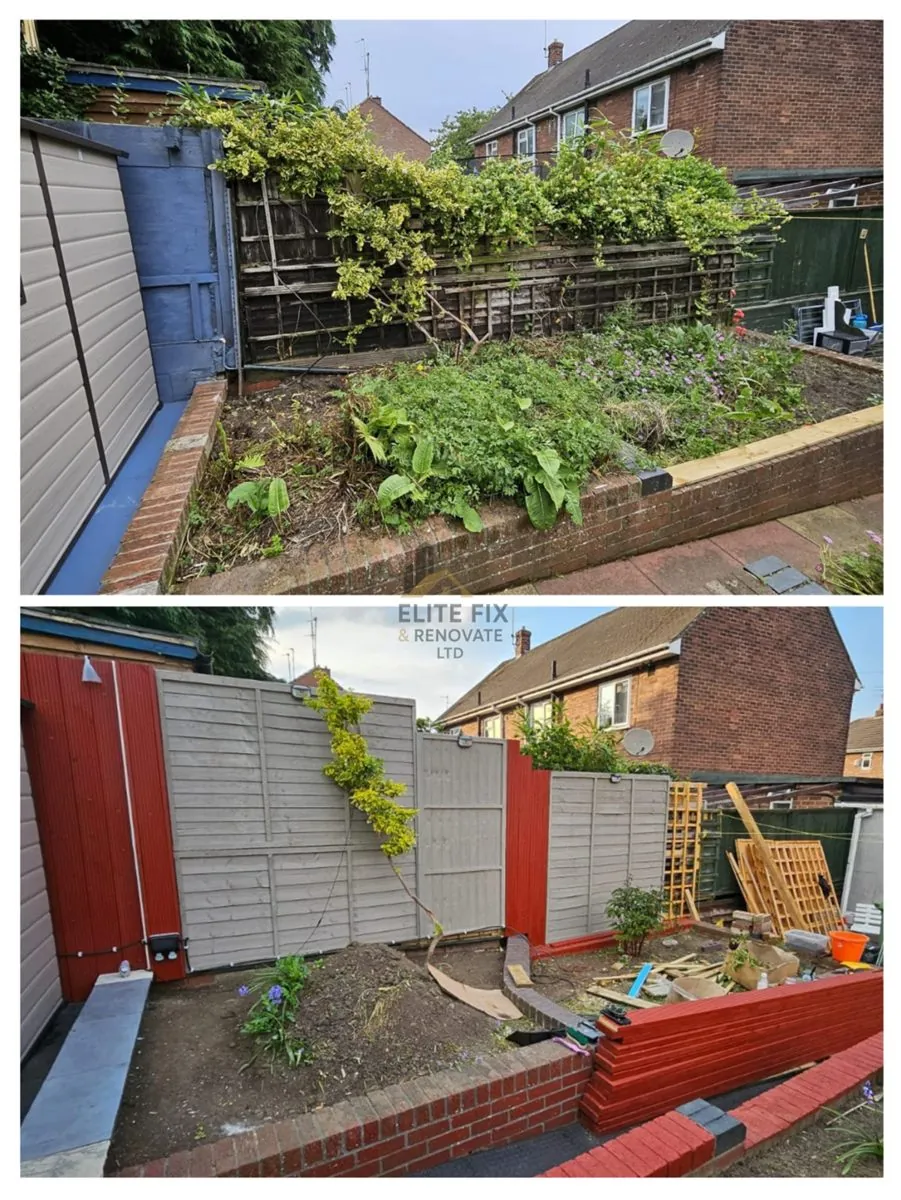 Fence before and after upgrade