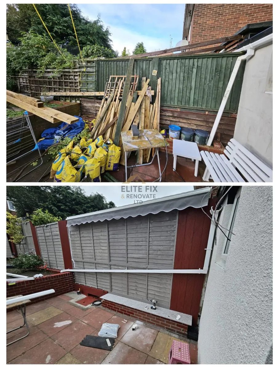 Fence before and after improvement