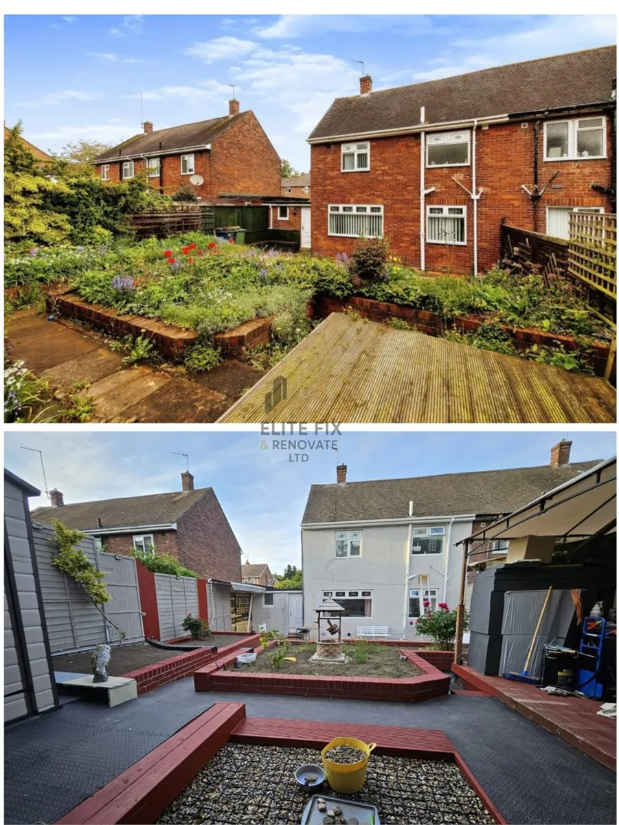 Garden before and after refurbishment