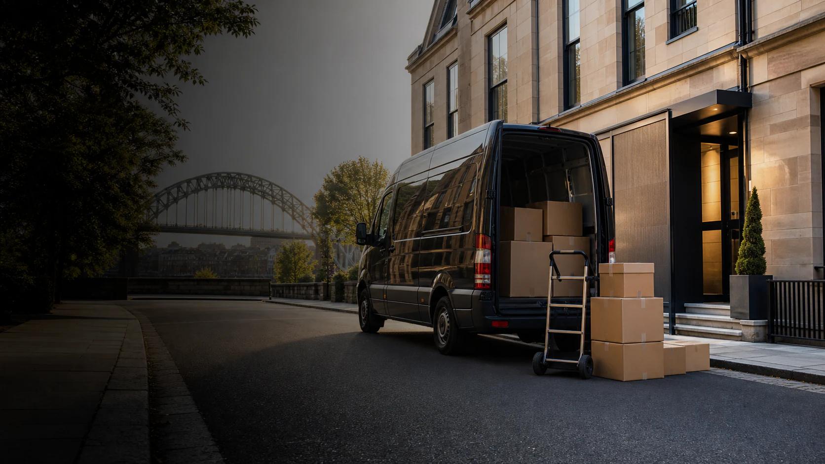 Illustrative concept of a carefully organised home move